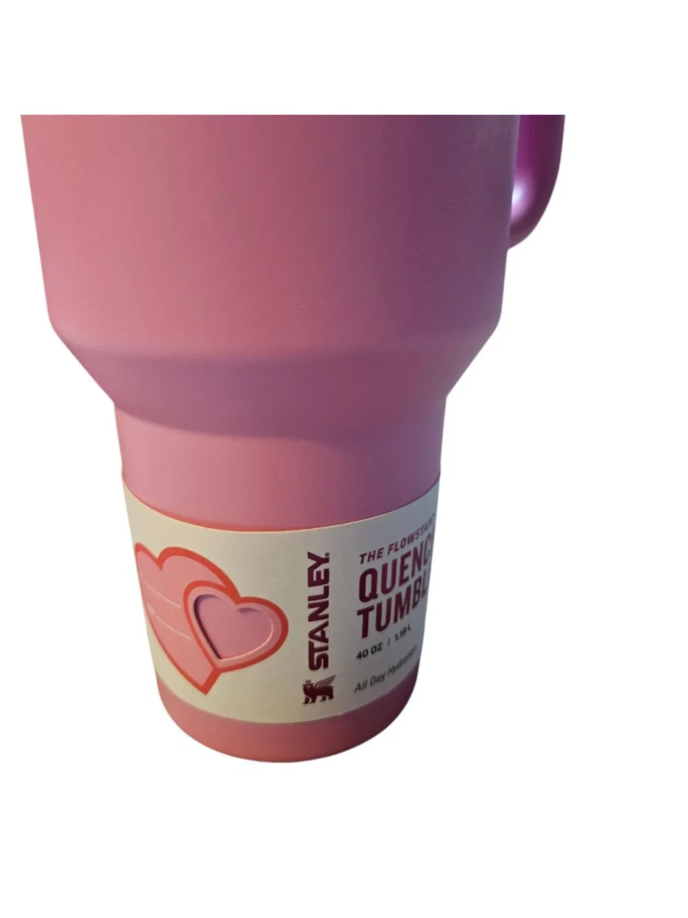 Stanley 40 oz Stainless Steel H2.0 Quencher Tumbler Pink Hearts Valentine's Day - Picture 4 of 8